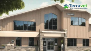 Terravet Real Estate Solutions logo over Veterinary Property