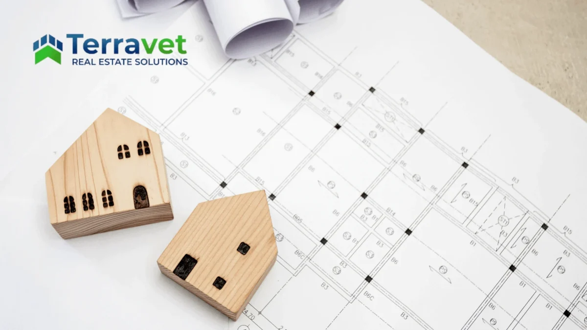 Wooden houses on architecture plans representing Repositioning Veterinary Real Estate