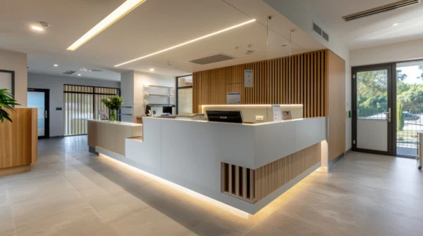 Modern professional reception area