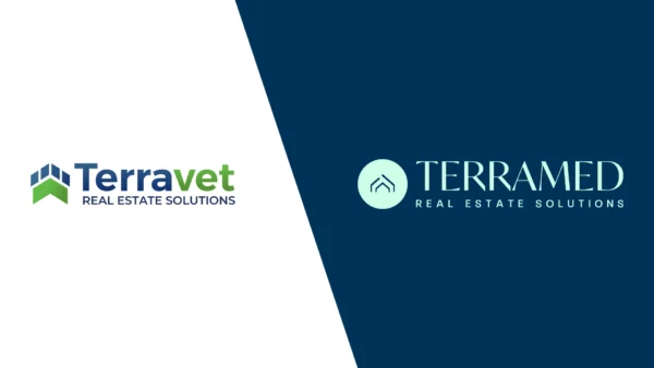 Terravet Real Estate Solutions next to Terramed Real Estate Solutions demonstrating the brand evolution.