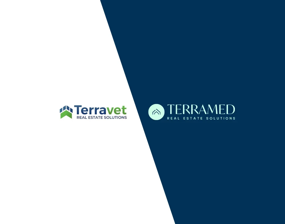 Terravet logo sitting next to Terramed logo representing brand transformation