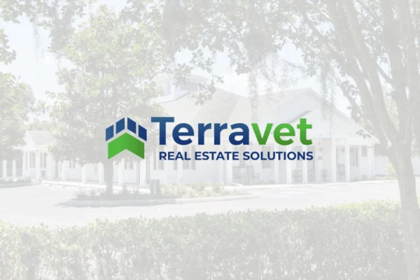 Terravet Real Estate Solutions Logo over Vet Clinic