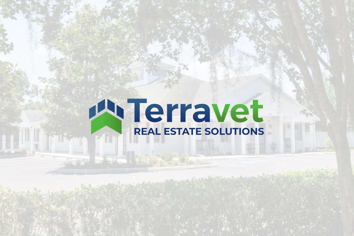 Terravet Real Estate Solutions Logo over Vet Clinic